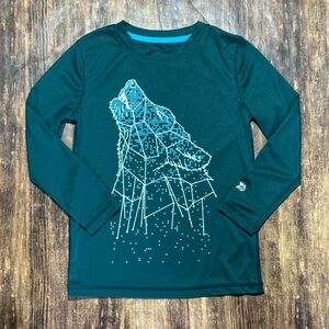 All in Motion 4/5 Green Wolf Long Sleeve Dri Fit Material